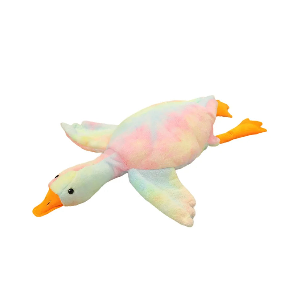 1pc 50cm Soft Duck: Colorful tie dye cat and dog plush toy, upgraded version (embroidered eyes+no zipper design), companion dog