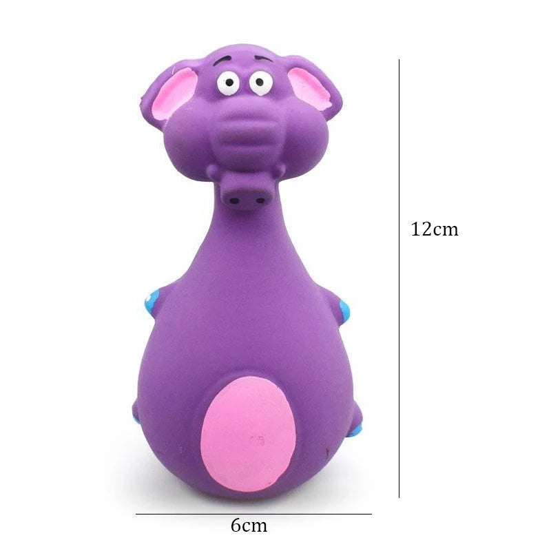 Latex Dog Toys Sound Squeaky Elephant/Cow Animal Chew Pet Rubber Vocal Toys For Small Large Dogs Bite Resistant Interactive Toy
