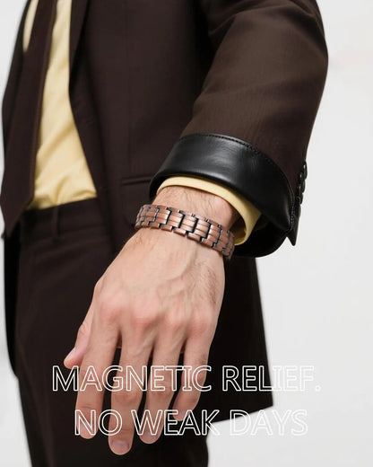 ARADOO Premium Copper Bracelet for Men with Strength 5000 Gauss Magnets Titanium