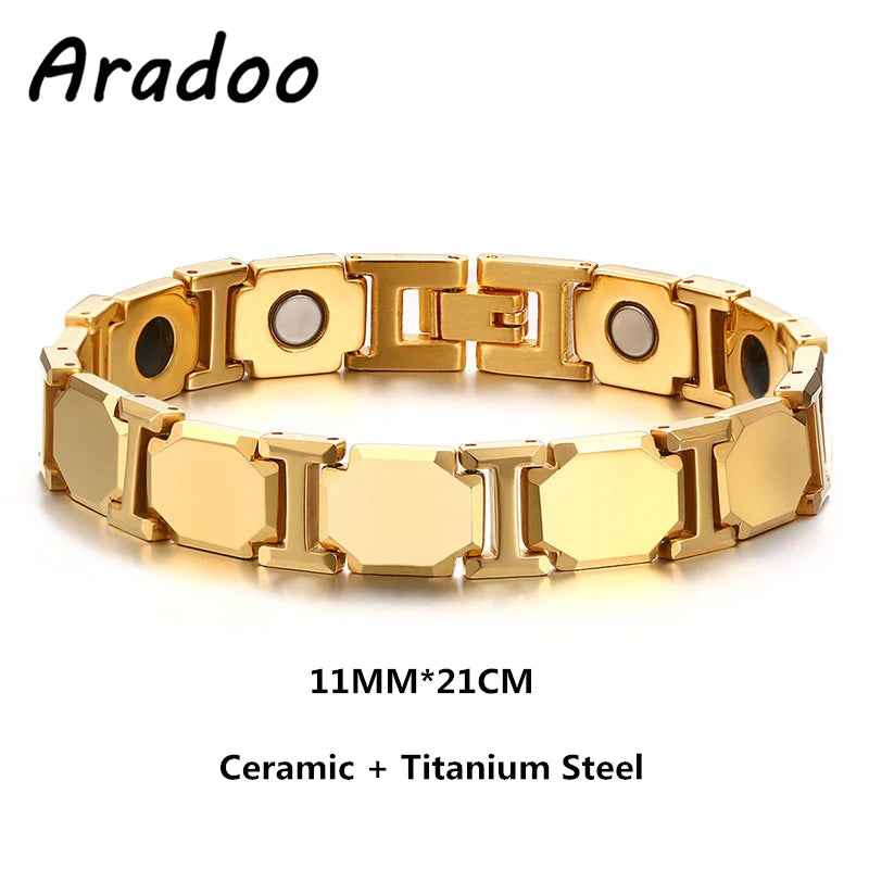 ARADOO Classic Dreamy Blue Ceramic Titanium Steel Bracelets Strap Buckle Design