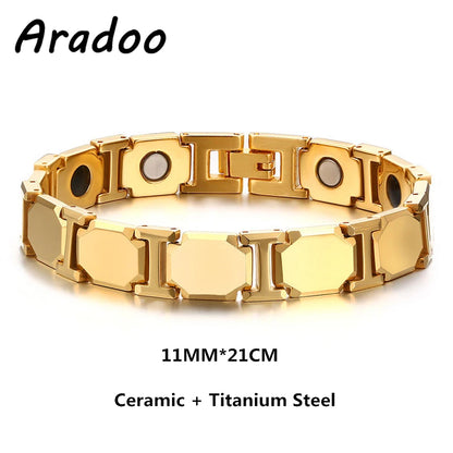 ARADOO Classic Dreamy Blue Ceramic Titanium Steel Bracelets Strap Buckle Design