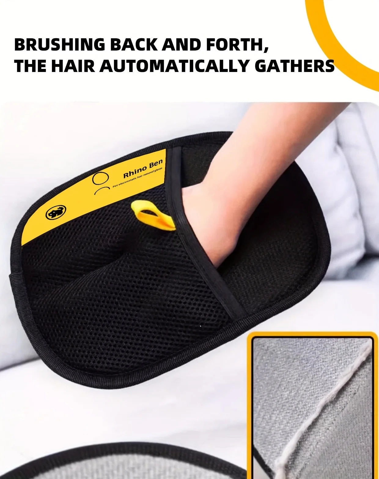 2-Piece Pet Hair Removal Gloves – Double-Sided Cat Brushes, Anti-Shedding Groom