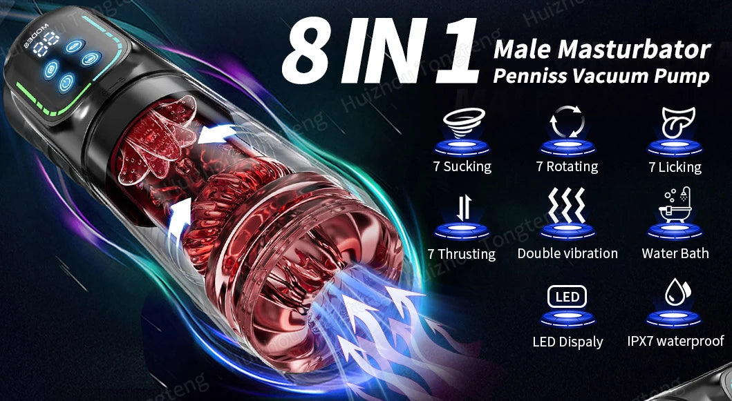 Automatic Telescopic Thrusting Male Masturbator Cup Sucking Vibrating Masturbation Vagina Pusssy Blowjob Adult Sex Toys for Men