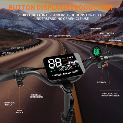 Electric Scooter Dual Motor 5600W Adult, Top Speed 46MPH,60V27AH, 11-inch Off-Road Tires Sport Folding eScooter