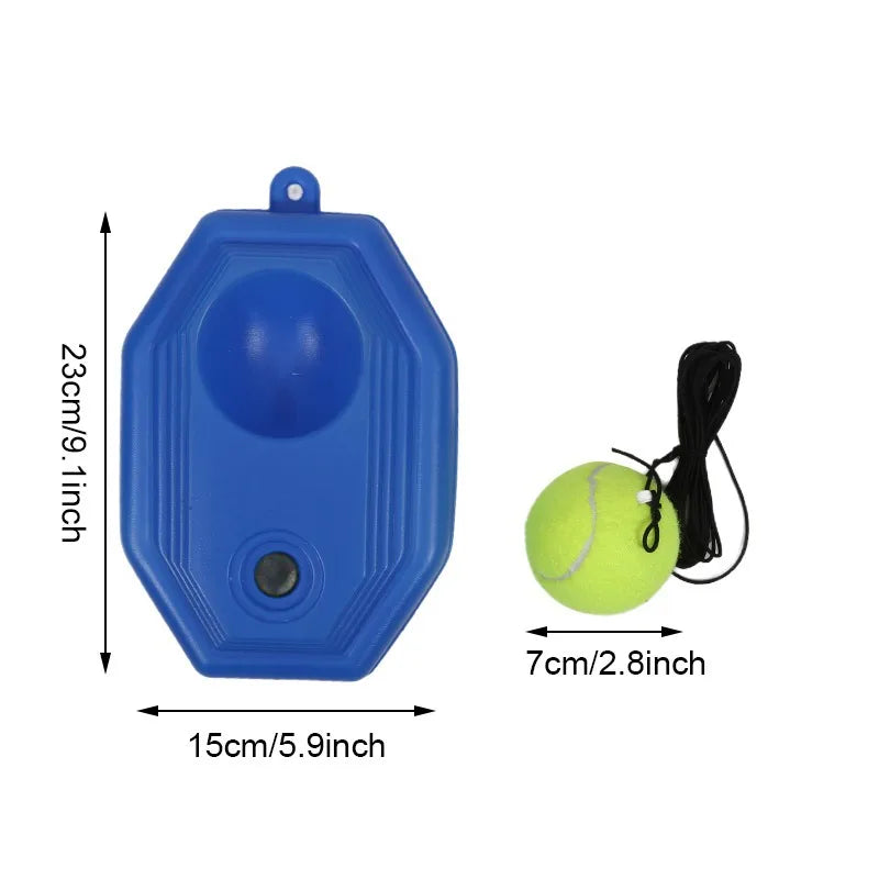 Portable Solo Tennis Trainer - With Bounce Ball & Practice Rope, Easy Setup for Backyard, Court or Gym, Improve Skills Anywhere