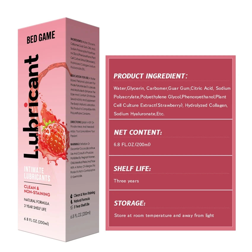 Fruit water-soluble lubricantion Water Based Gel Lubricats Sex intimate For Adults Men Women Gay body Sexy Strawberry fragrance