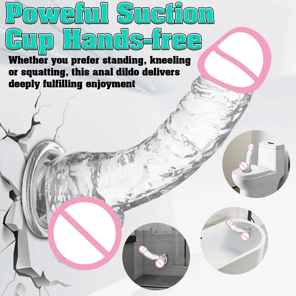 Soft Jelly Dildo Different Sizes Transparent Realistic Fake Dick Penis with Suction Cup G Spot Vagina Massage Sex Toy for Women