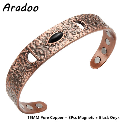 ARADOO Pure Copper Bracelets for Women 3500 Gauss Magnetic Therapy Braided Cuff