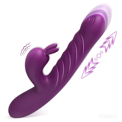 Thrusting Rabbit Vibrator for Women Go and Come G-Spot Dildo Vibrator Clitoris Stimulator Female Masturbation Sex Toy for Women