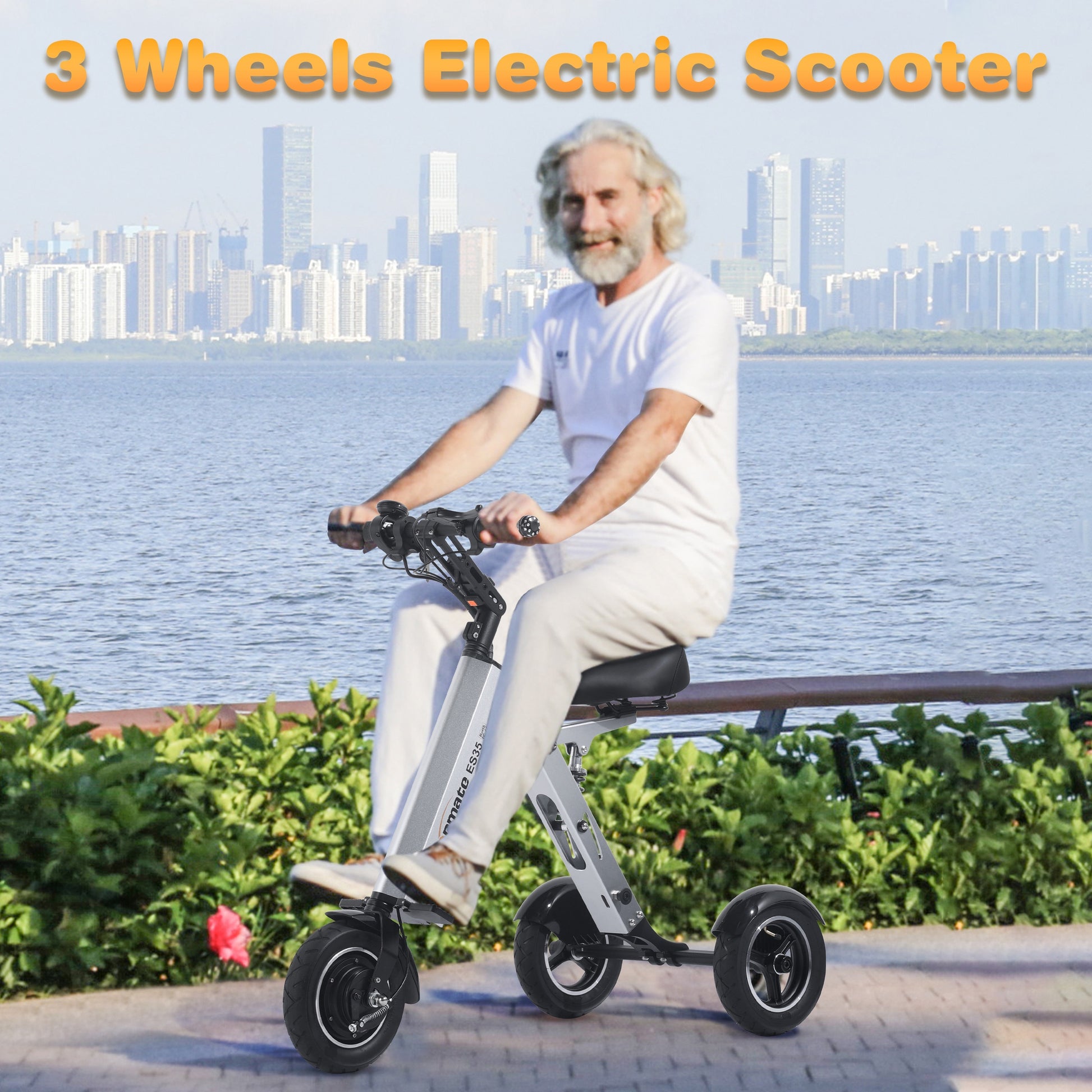 Topmate 10-inch 3 Wheel Foldable Mobility Scooter with Seat 36V