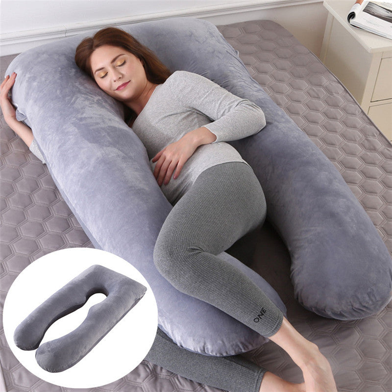 U-Shaped Pregnancy Pillow – Cooling Ice Silk & Cotton Maternity Body Pillow | 130x70cm | 4 Colors