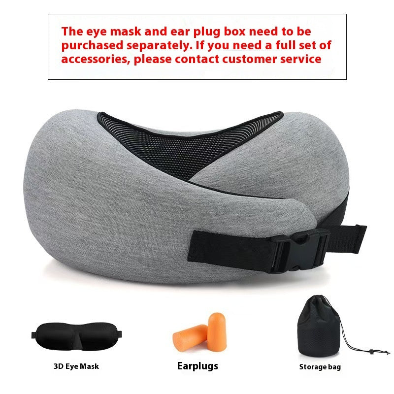Memory Foam Travel Neck Pillow – 360° Support for Plane, Car & Office | Velcro & Buckle Styles