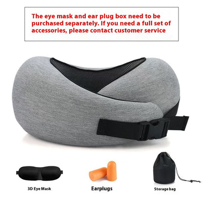 Memory Foam Travel Neck Pillow – 360° Support for Plane, Car & Office | Velcro & Buckle Styles