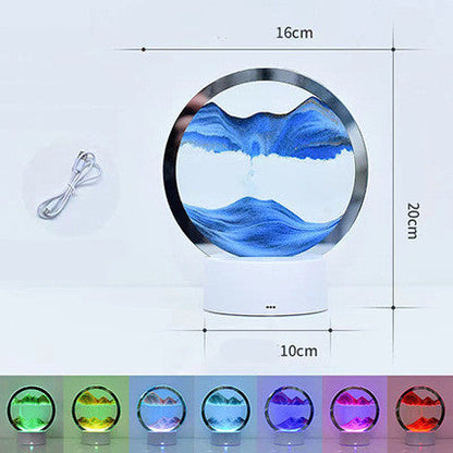 Unique Hourglass Flowing Sand Bedside Desk Lamp
