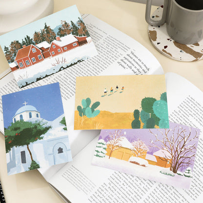 Aesthetic Travel Photo Postcard Wall Collage Set