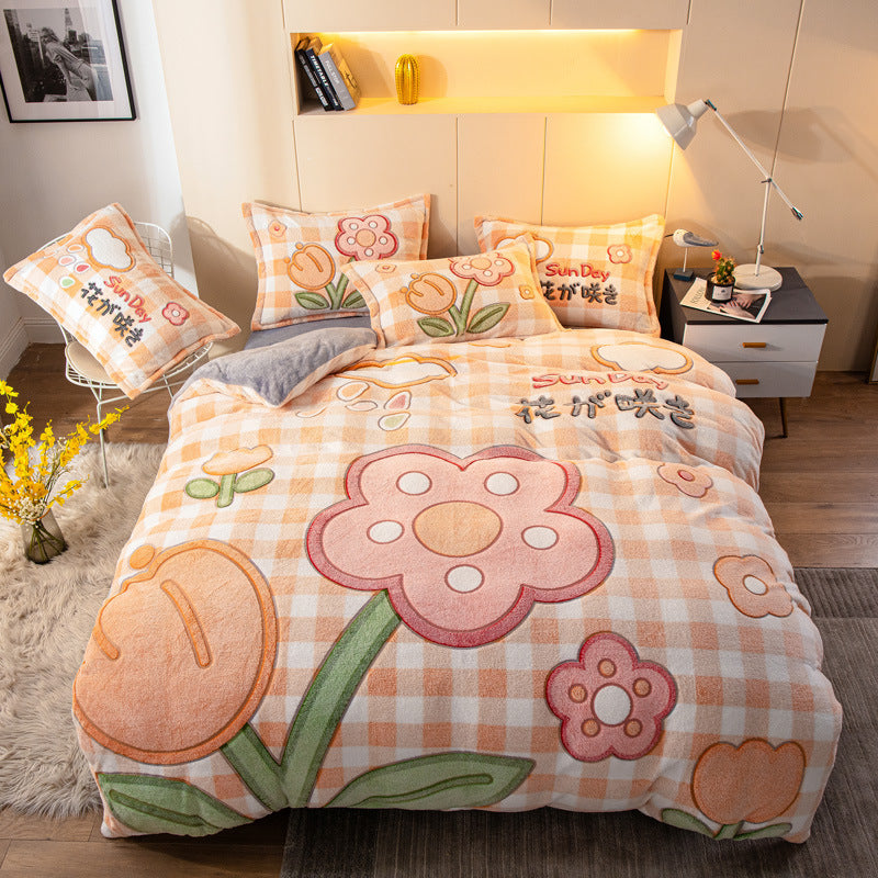 Winter Keep-Warm Milk Velvet Bedding Collection