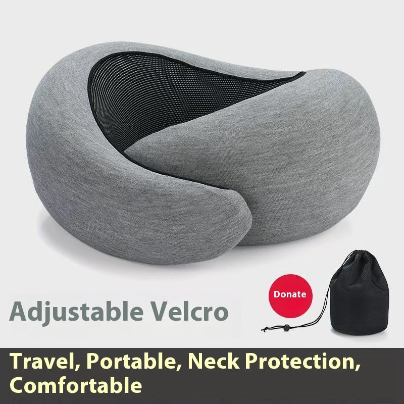Memory Foam Travel Neck Pillow – 360° Support for Plane, Car & Office | Velcro & Buckle Styles