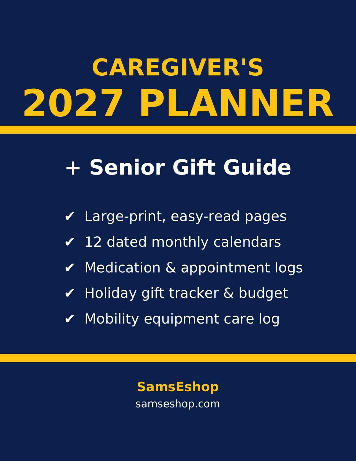 Caregiver's 2027 Planner + Senior Gift Guide large print cover