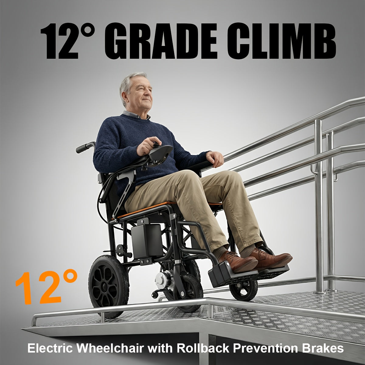 Adult Electric Wheelchair & Mobility Scooter - Lightweight Foldable Suitable for Seniors with 360° Joystick Control, Left/Right Hand Operation, All-Terrain Power Chair, Compact Device for / Use ( -)