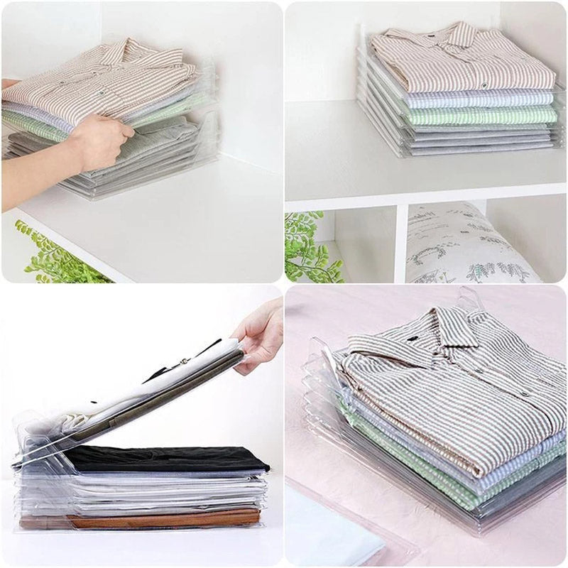 Space-Saving T-Shirt Folder and Clothes Storage System