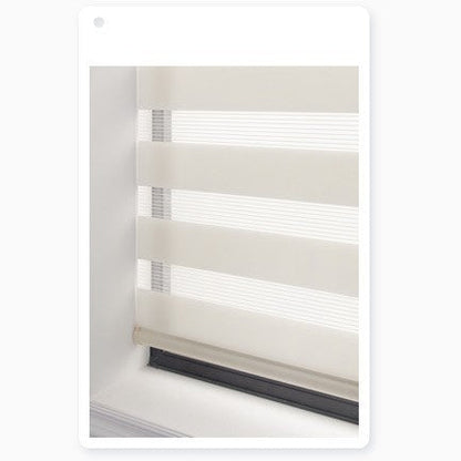 Modern Dual-Layer Gauze & Fabric Roller Curtain