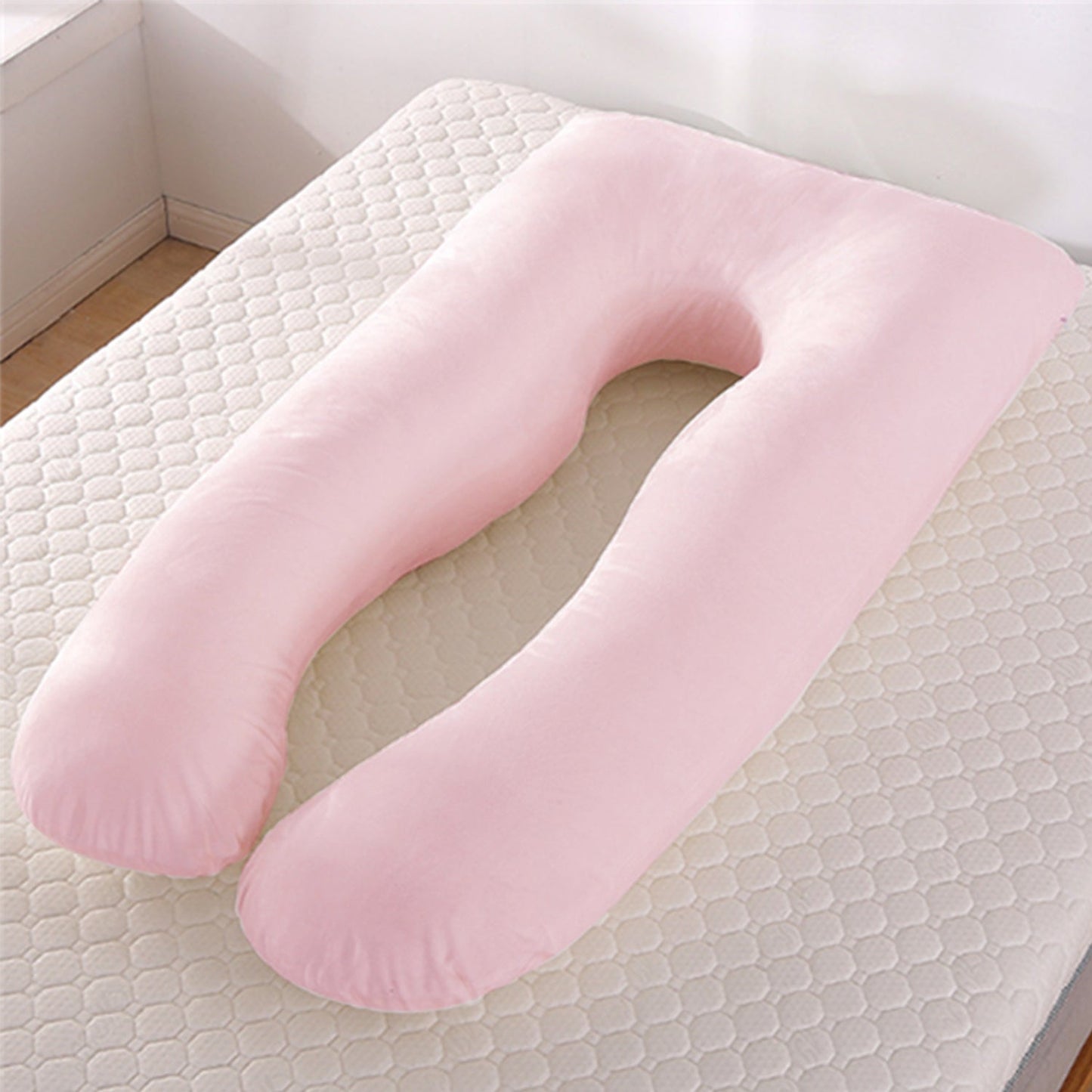 U-Shaped Pregnancy Pillow – Cooling Ice Silk & Cotton Maternity Body Pillow | 130x70cm | 4 Colors