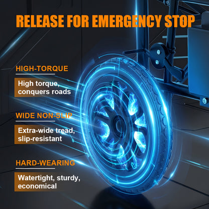 Adult Electric Wheelchair & Mobility Scooter - Lightweight Foldable Suitable for Seniors with 360° Joystick Control, Left/Right Hand Operation, All-Terrain Power Chair, Compact Device for / Use ( -)