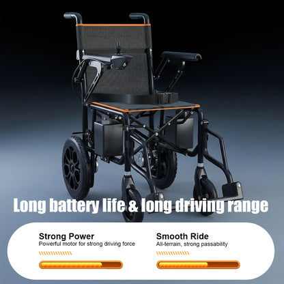 Adult Electric Wheelchair & Mobility Scooter - Lightweight Foldable Suitable for Seniors with 360° Joystick Control, Left/Right Hand Operation, All-Terrain Power Chair, Compact Device for / Use ( -)