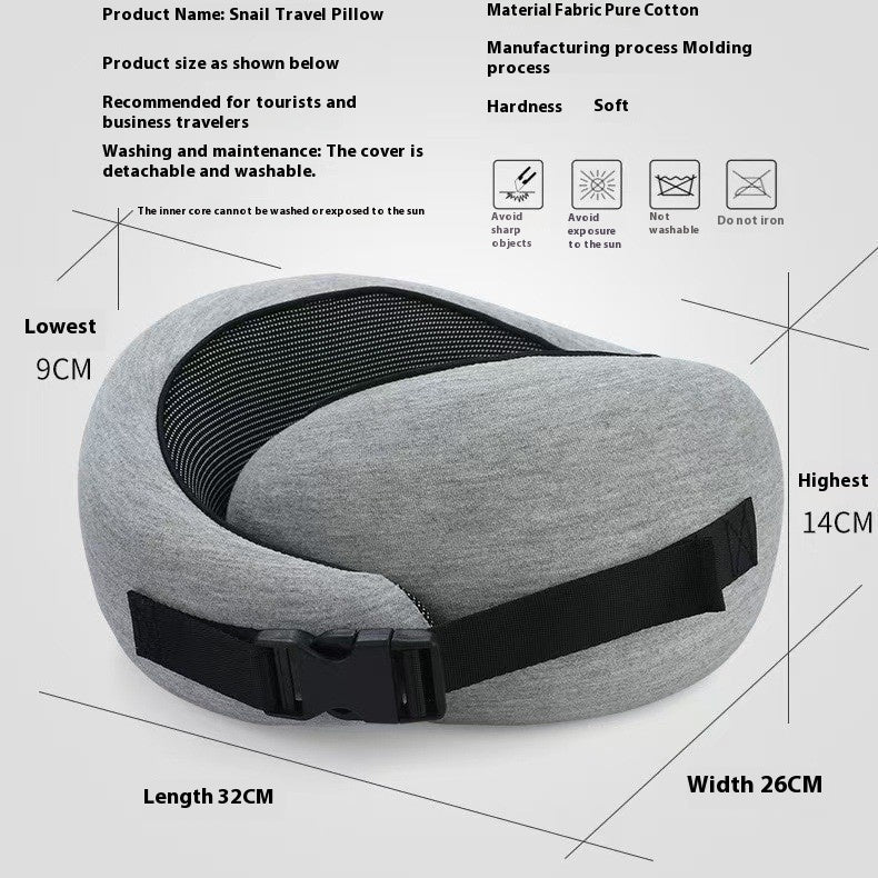 Memory Foam Travel Neck Pillow – 360° Support for Plane, Car & Office | Velcro & Buckle Styles