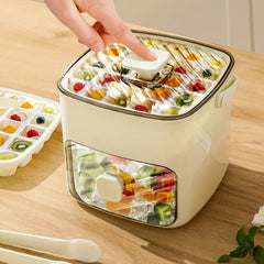 View of [48 Grids Ice Cube Maker] 48 Grids Ice Cube Maker | Food Grade Plastic Storage Tray, Portable Ice Tray Box For Homemade Freezer Storage, Ice Cube Making Machine With Ice Skimmer And Large Box, Large Capacity, Double Layer Design, Perfect For Kitchen Use - Ice Cube Maker in various colors from 3e1818-3