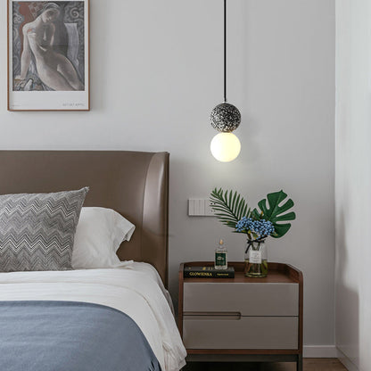 Minimalist Terrazzo Finish Hanging Lamp Fixture
