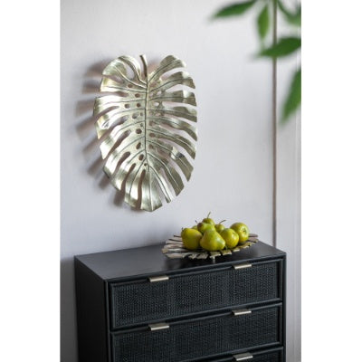 Modern Gold Metal Tropical Leaf Wall Art
