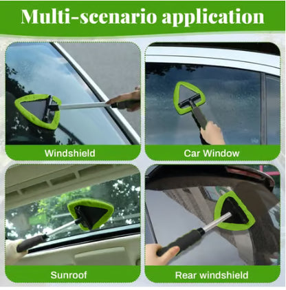 Microfiber Car Windshield Cleaning Tool with Extendable Handle