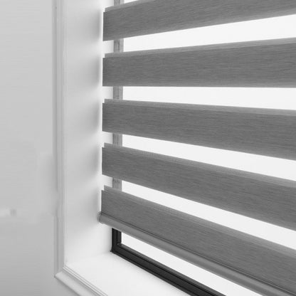 Modern Dual-Layer Gauze & Fabric Roller Curtain