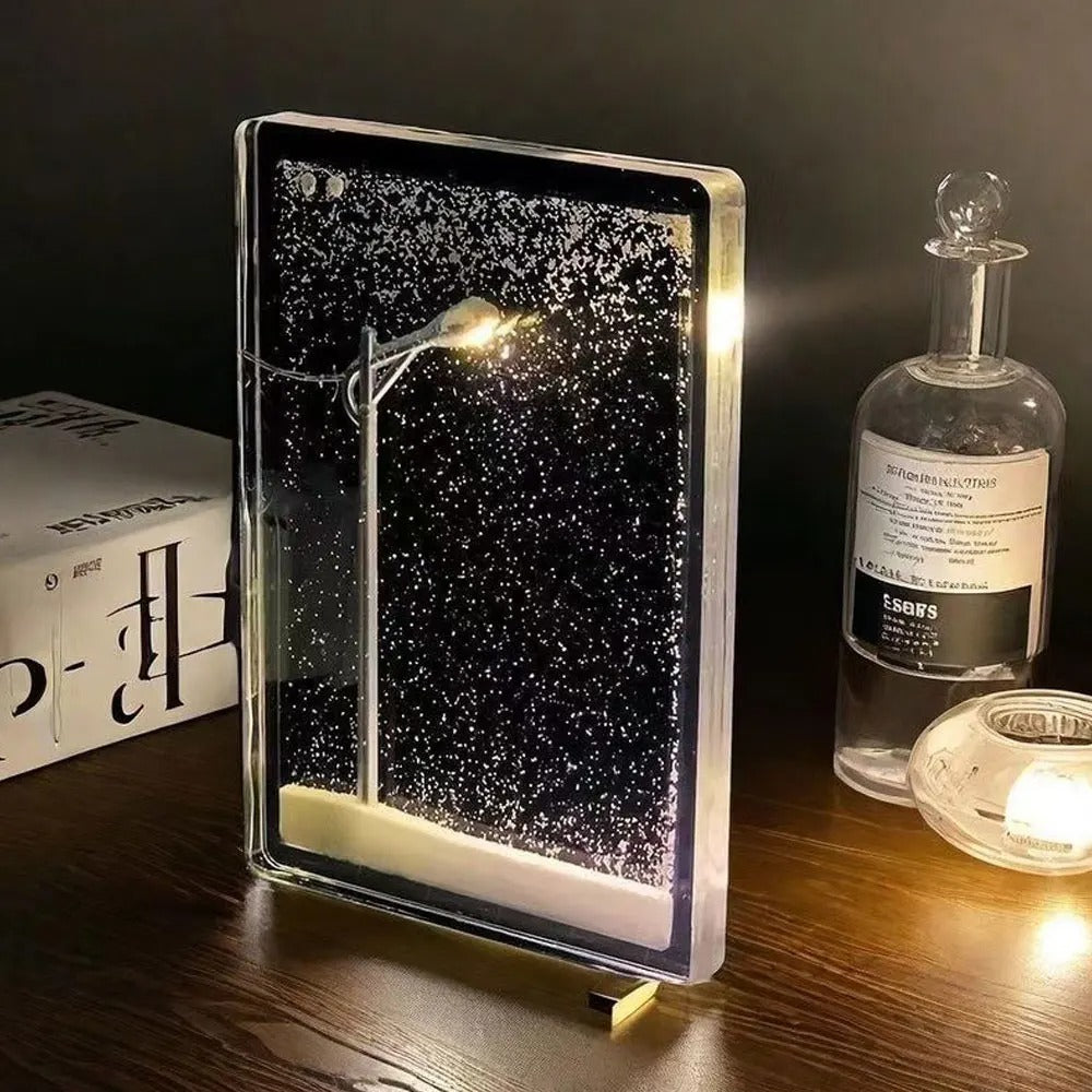 DIY LED Snowfall Display Lamp.