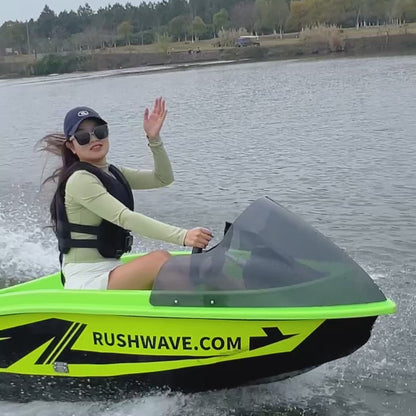 RUSH WAVE Mini Electric Sport Yacht 2-Person Capacity Durable ASA Material Multi-Functional Fishing & Water Sports Boat