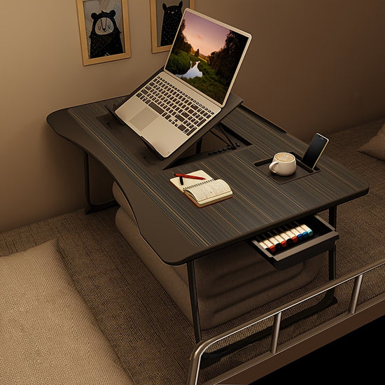Foldable Laptop Desk Foldable Laptop Desk For Bed Or Couch  Lap Desk With Cup Holder Drawer  Phone Stand  Home Office Breakfast Tray Watching Movies In Bed Livable Computer Stand