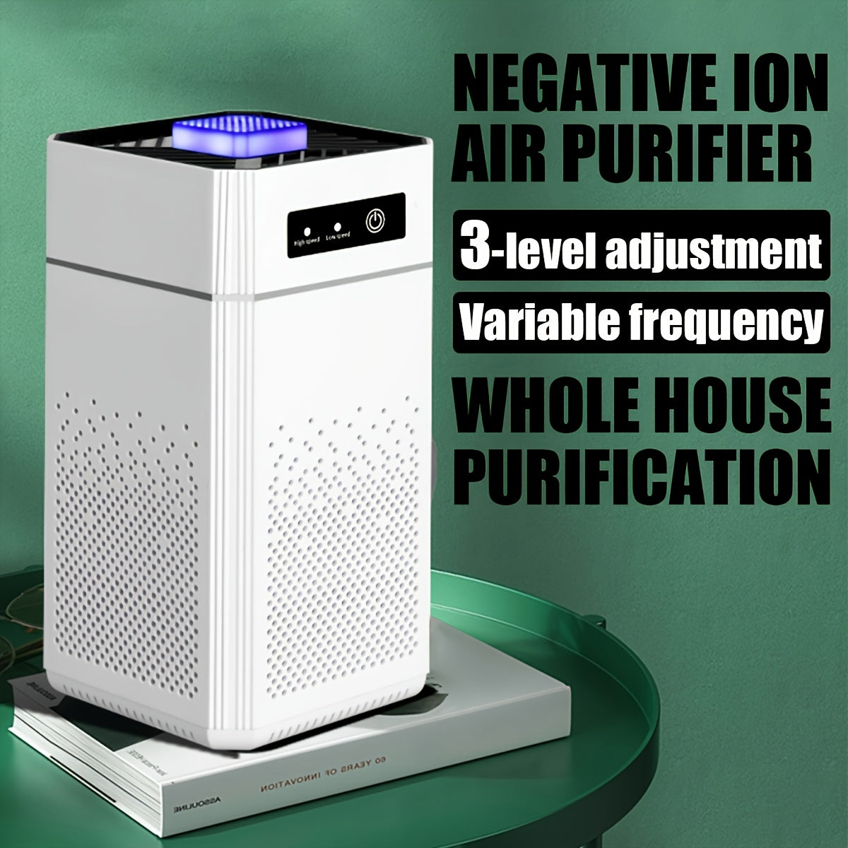 Portable Negative Ion Air Purifier with HEPA Filter  USB Rechargeable Odor  Dust Removal