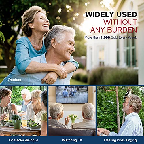 Hearing Aids, iBstone K17 Rechargeable Hearing Aids to Assist Hearing for Seniors & Adults, Mini Completely-in-Canal Digital Hearing Devices with Noise Cancellation, OTC, Pair (Blue & Red)
