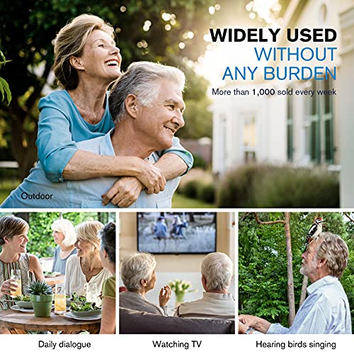 Hearing Aids, iBstone K17 Rechargeable Hearing Aids to Assist Hearing for Seniors & Adults, Mini Completely-in-Canal Digital Hearing Devices with Noise Cancellation, OTC, Pair (Blue & Red)