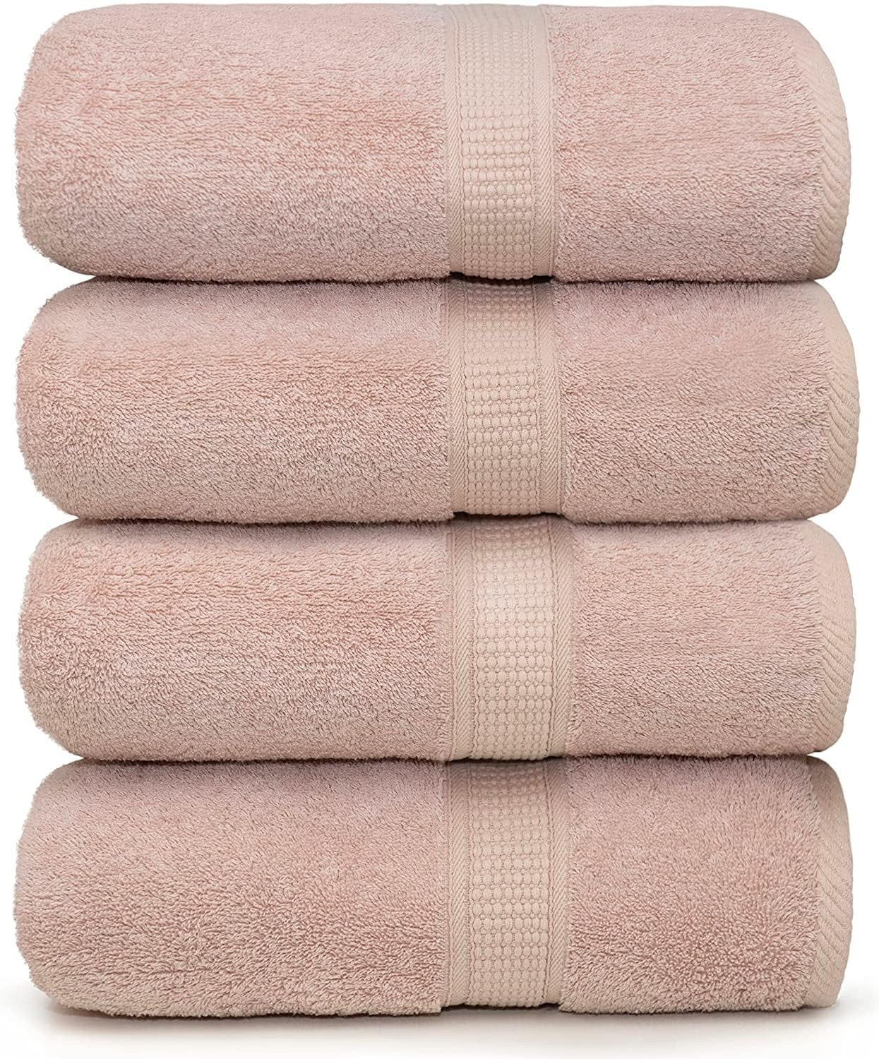 Ariv Towels 4-Piece Large Premium Cotton Bamboo Bath Towels Set for Sensitive Skin & Daily Use - Soft, Quick Drying & Highly Absorbent for Bathroom, Gym, Hotel & Spa- 30" X 52"-Denim